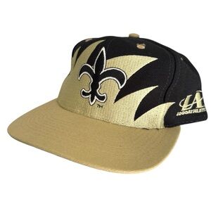 New Orleans Saints Logo Athletic Vintage Sharktooth Black Dome SnapBack